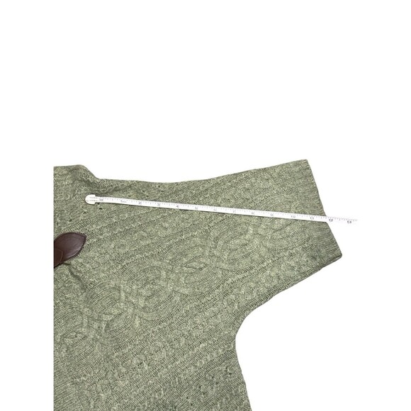 Fenn Wright Manson Women’s Green Angora Rabbit Hair Shawl Sweater Buckle Winter - Picture 8 of 8